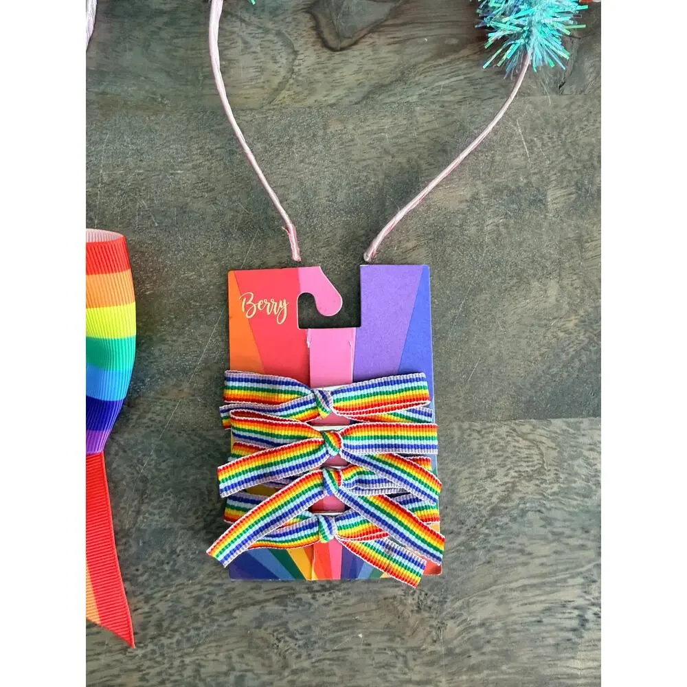 New Bundle of Pride/Rainbow LGBTQ Hair Accessories bow, headbands, and hair ties